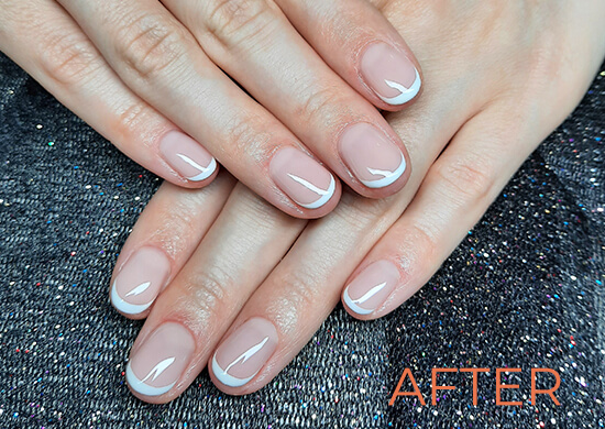 After, French manicure, Elite nails, salon, Budapest, District 1.